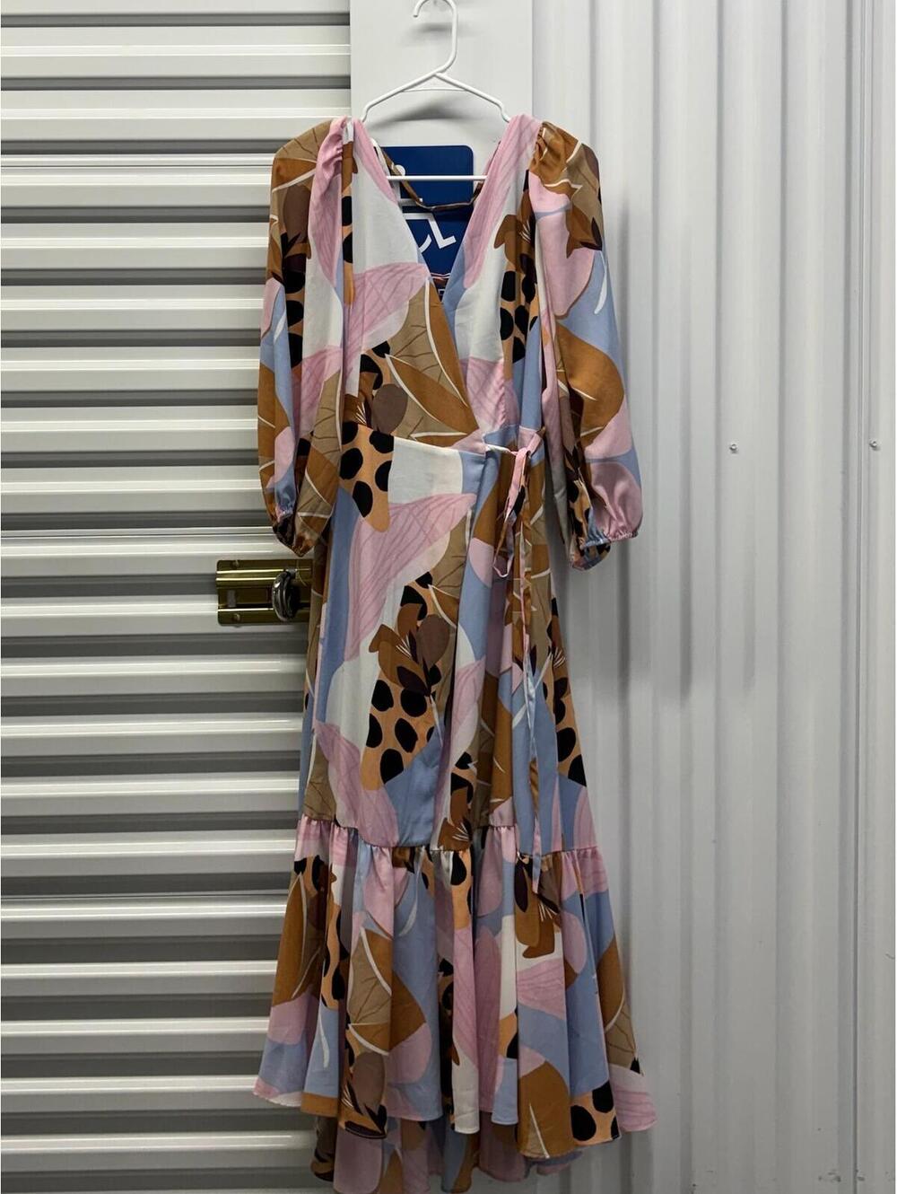 Hutch NWT Hutch Anthropologie Women’s Large Wrap Dress Pink Combo Long Sleeve